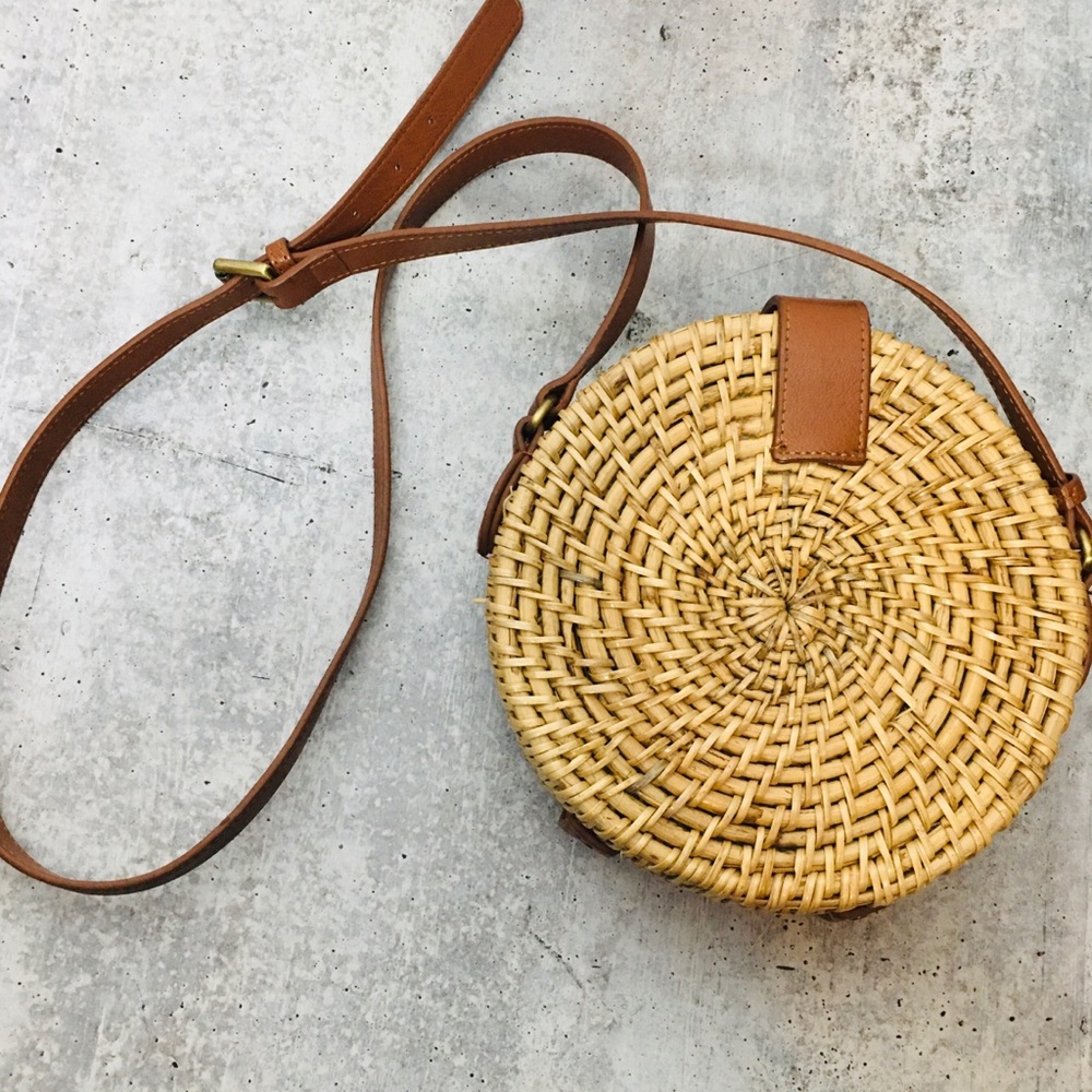 Sole Society Straw Catie Canteen Crossbody Gem